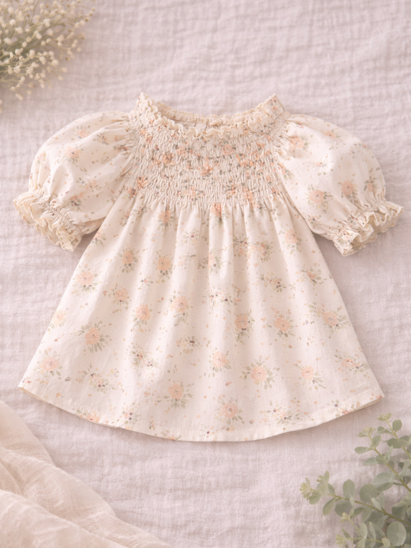 Smocked Floral Blouse