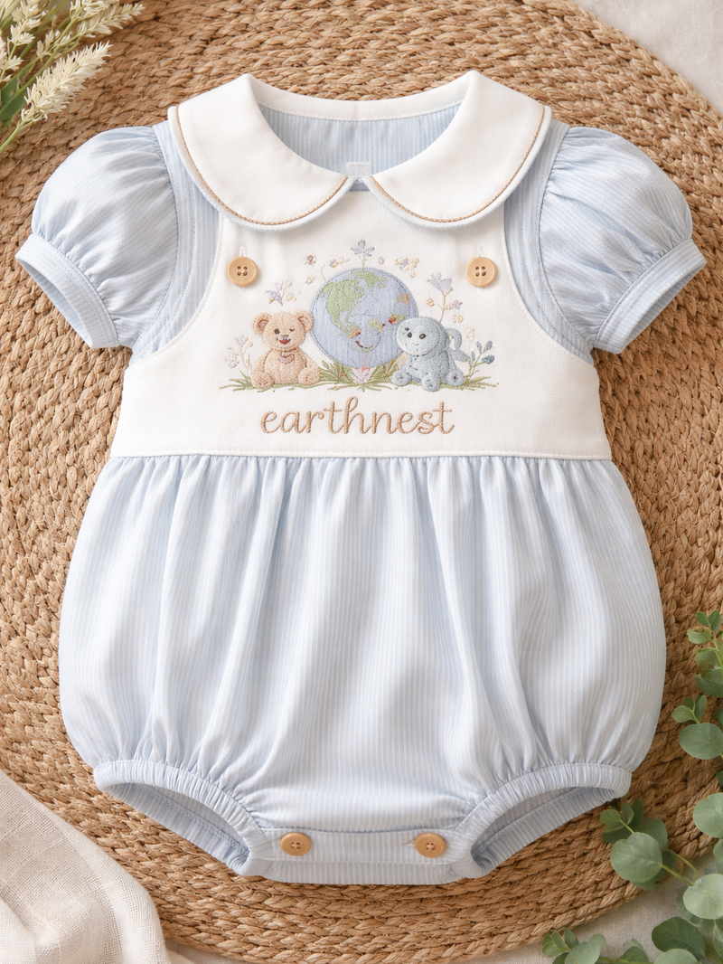 Smocked Bubble Romper — Boy