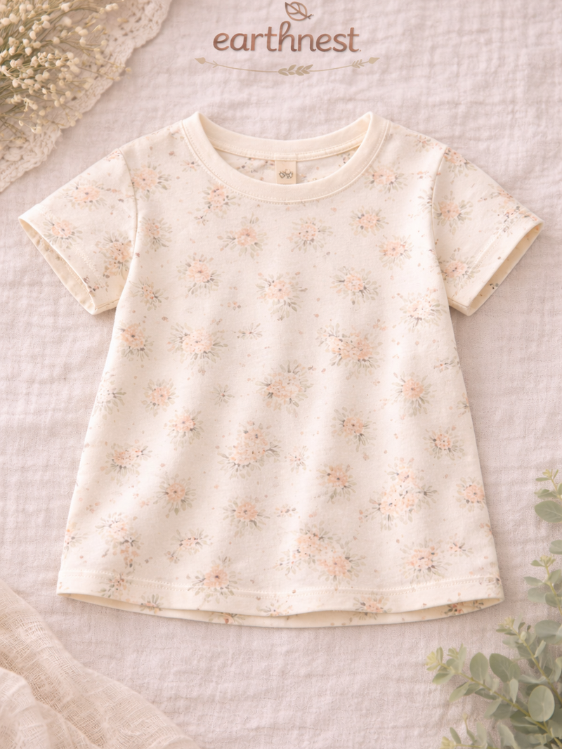 Organic Floral Tee + Pull-On Leggings