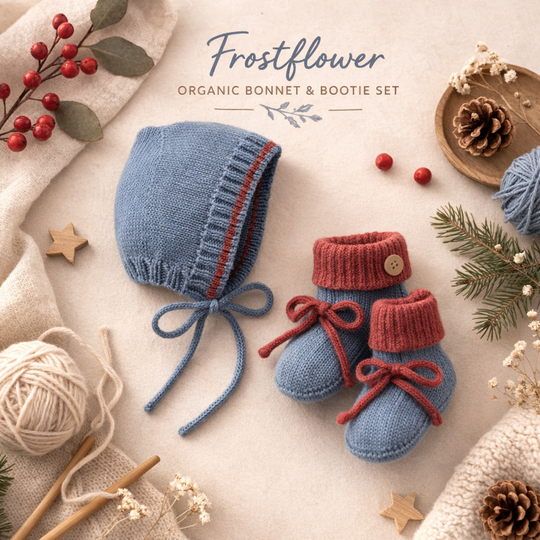 Frostflower Organic Bonnet & Bootie Set