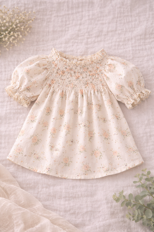 Smocked Floral Blouse