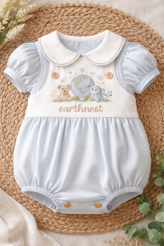Smocked Bubble Romper — Boy