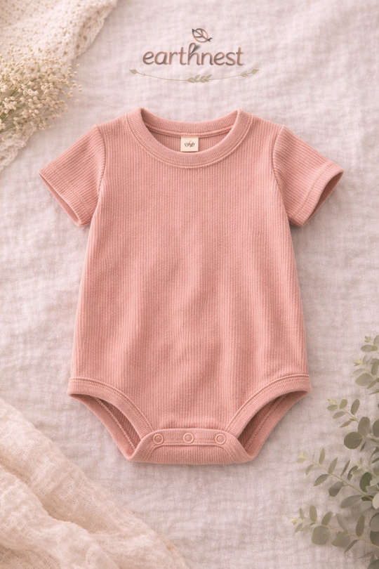 Organic Ribbed Sleeper Onesie — Girl