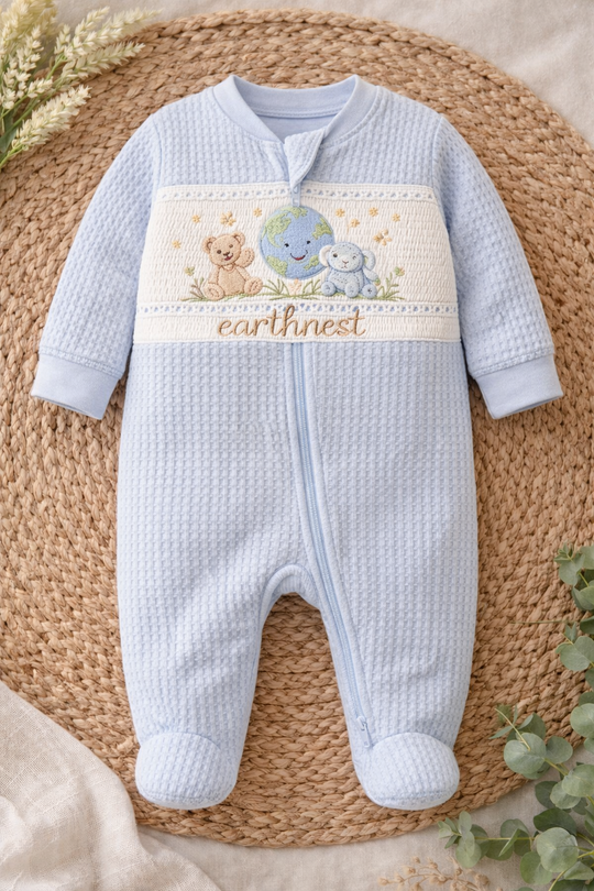 Waffle Knit Sleeper — Boy