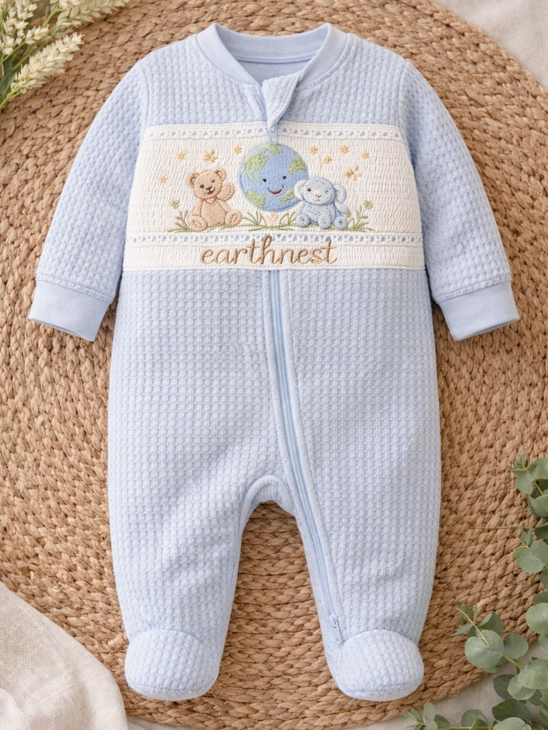 Waffle Knit Sleeper — Boy